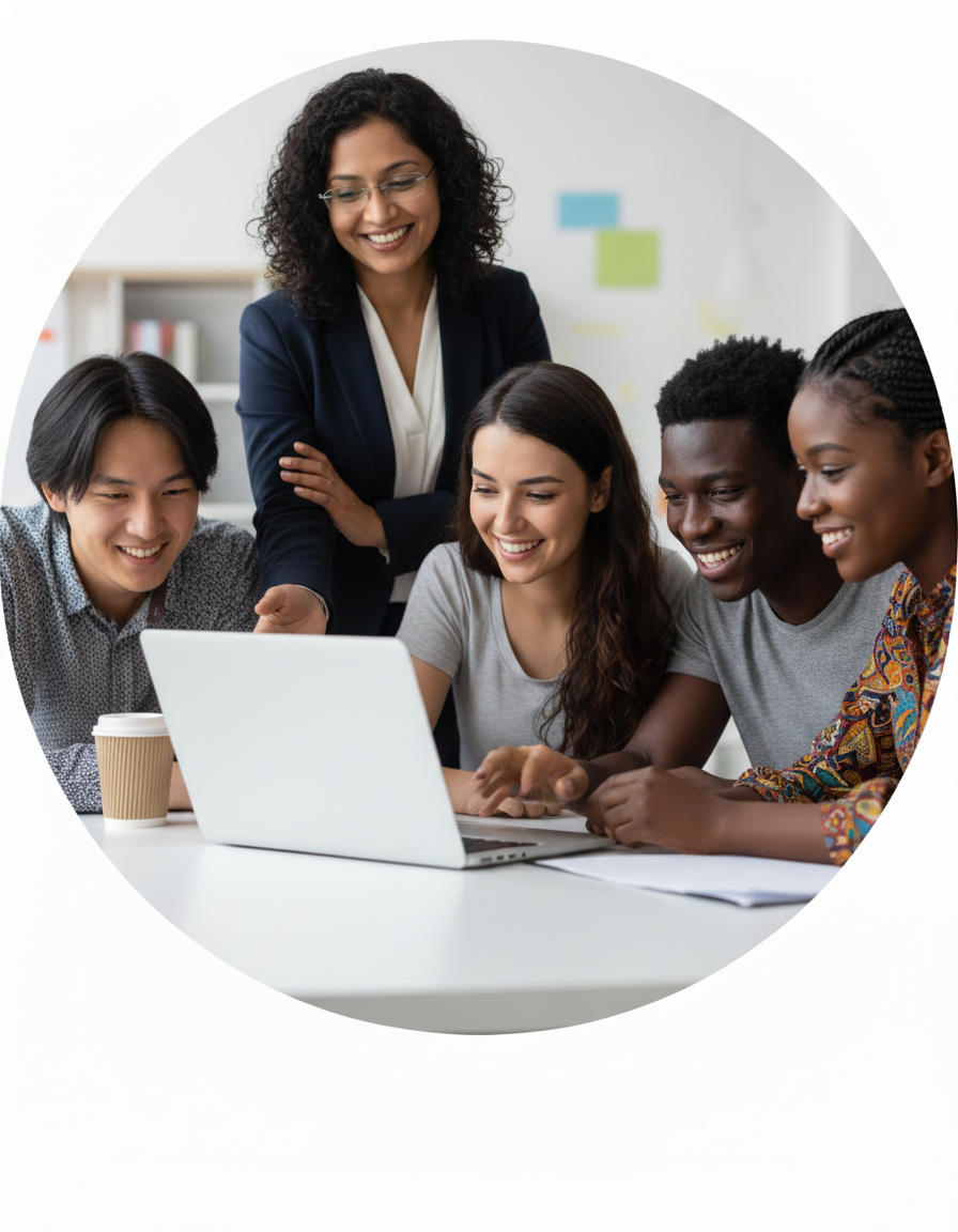 International students collaborating at an Indian university